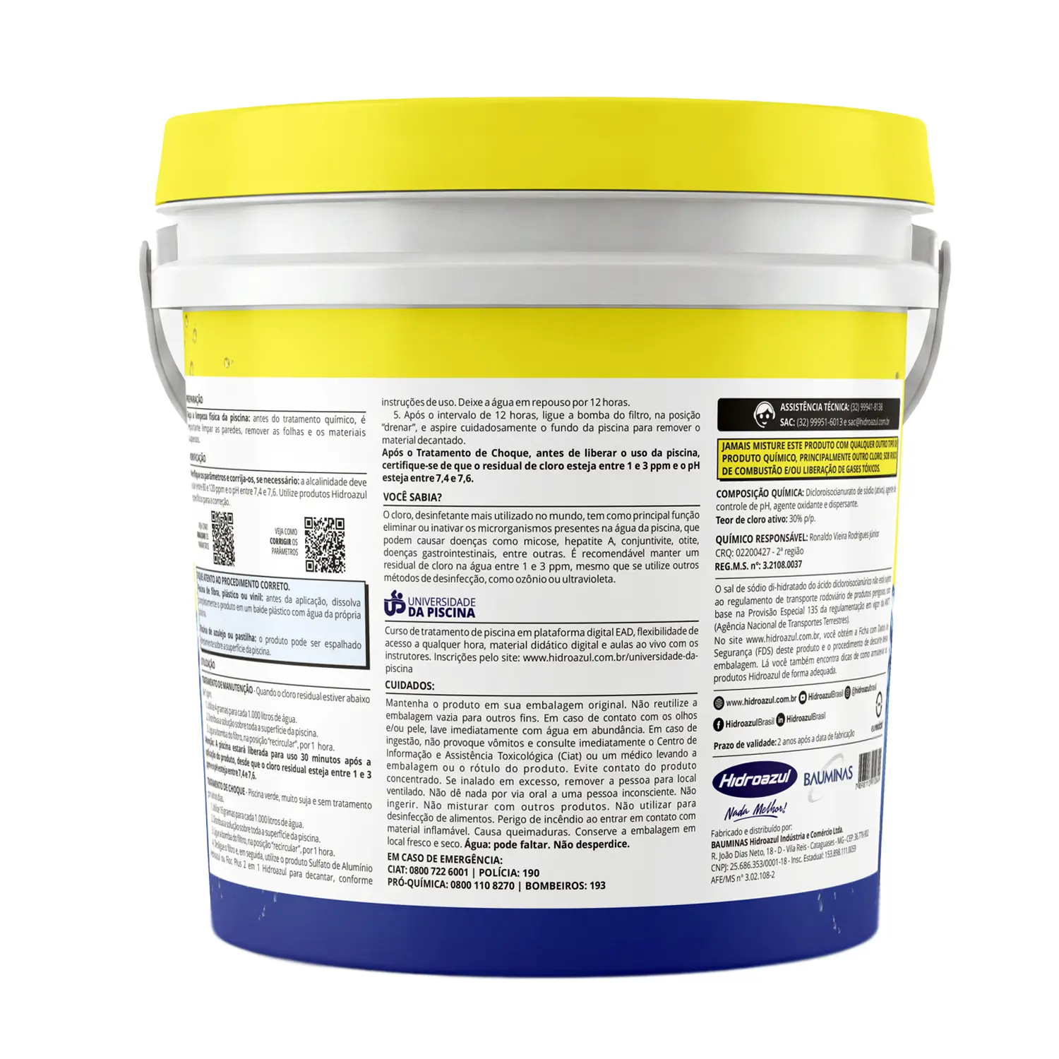 Cloro FAZ 30 Hidroazul para Piscina